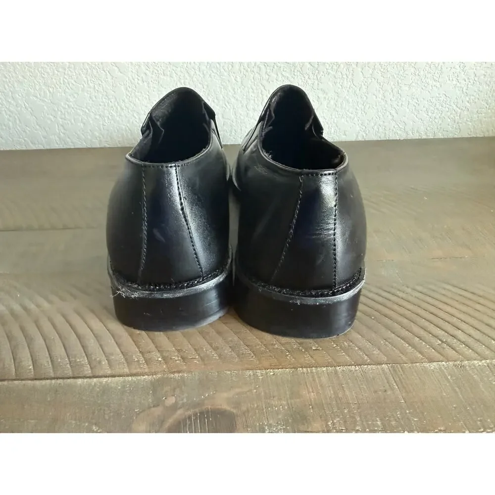 Johnston & Murphy Black Leather Slip-On Dress Shoes Men Size 8.5 Wedding Formal